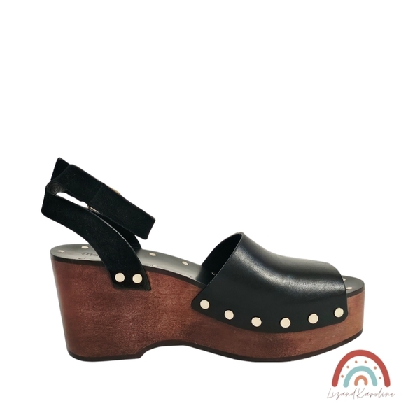 New! Madewell The Anouk Platform Clog Leather Chunky Wedge Heel Sandal - Picture 5 of 16